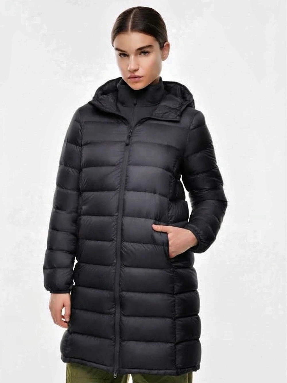 ARITZIA TNAction The Little Puff Black Hood Long Down Puffer Coat | PLUS SIZE 1X